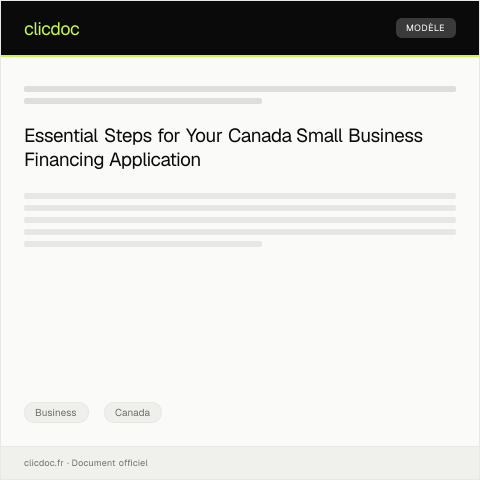Document preview: Application for Canada Small Business Financing Program – EDC — Business, Canada