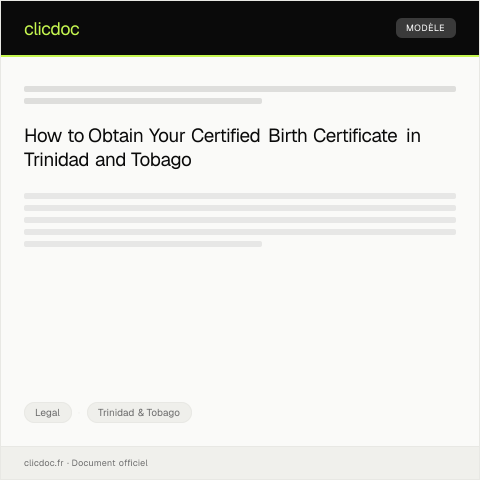 Document preview: Application for a certified copy of my birth certificate — Legal, Trinidad & Tobago