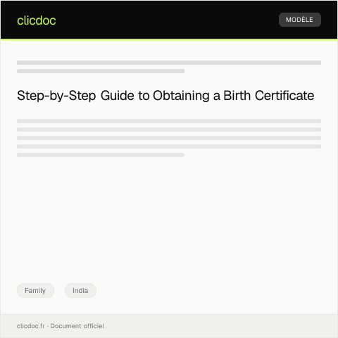 Document preview: Application for Issuance of Birth Certificate of Child from Municipal Corporation — Family, India