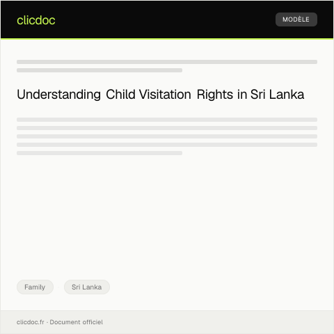 Document preview: Application for Child Visitation Rights – Form 29 — Family, Sri Lanka