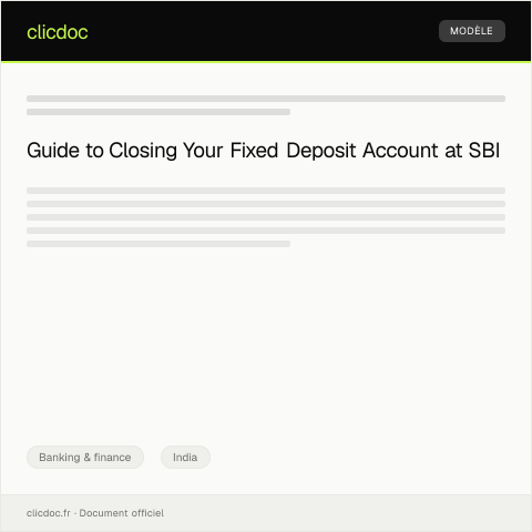Document preview: Application for Closure of Fixed Deposit Account at State Bank of India — Banking & finance, India