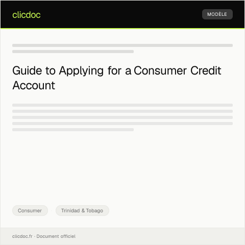 Document preview: Application for Consumer Credit Account — Consumer, Trinidad & Tobago
