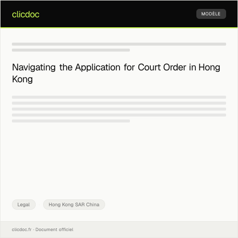 Document preview: Application for Court Order 申請法院命令 — Legal, Hong Kong SAR China