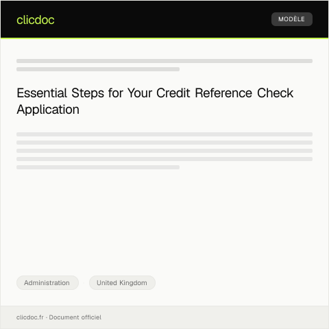 Document preview: Application for Credit Reference Check — Administration, United Kingdom