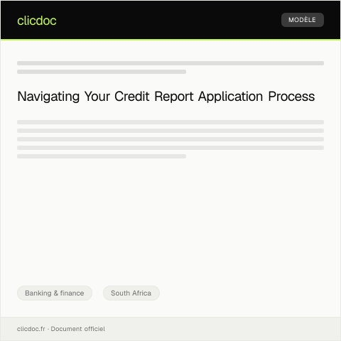Document preview: Application for Credit Report from TransUnion SA — Banking & finance, South Africa
