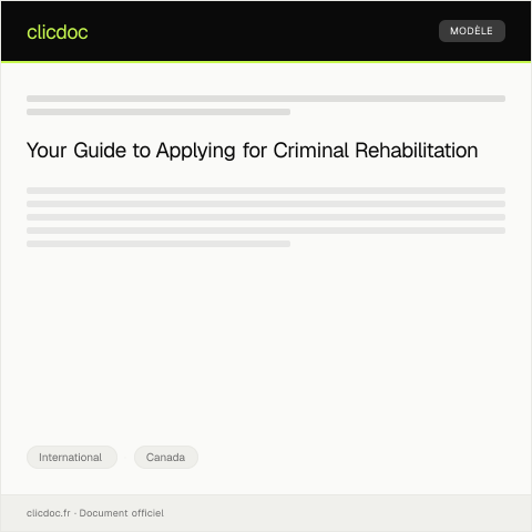 Document preview: Application for Criminal Rehabilitation — International, Canada