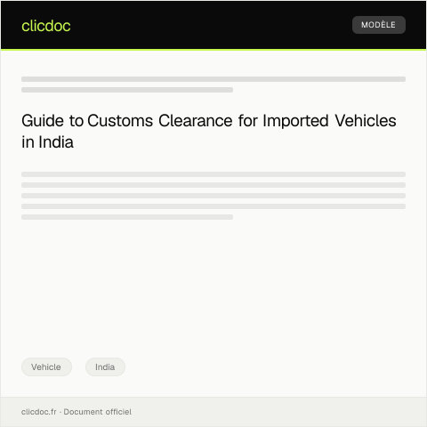 Document preview: Application for Custom Clearance of Imported Vehicles — Customs Department — Vehicle, India