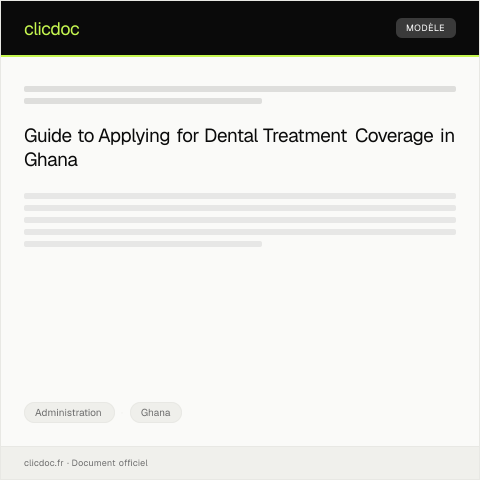 Document preview: Application for Dental Treatment Coverage at Komfo Anokye Teaching Hospital — Administration, Ghana