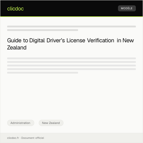 Document preview: Application for a Digital Driver’s License Verification via RealMe — Administration, New Zealand