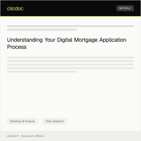 Document preview: Application for a Digital Mortgage / Tono mō te tono tāpirihanga whare — Banking & finance, New Zealand
