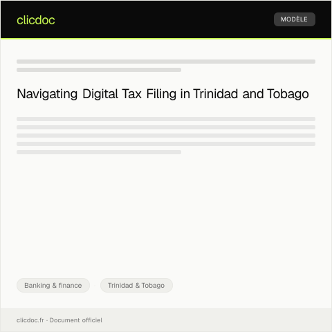 Document preview: Application for Digital Tax Filing Assistance — Banking & finance, Trinidad & Tobago