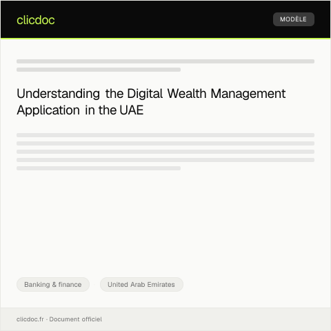 Document preview: Application for Digital Wealth Management / طلب إدارة الثروات الرقمية — Banking & finance, United Arab Emirates