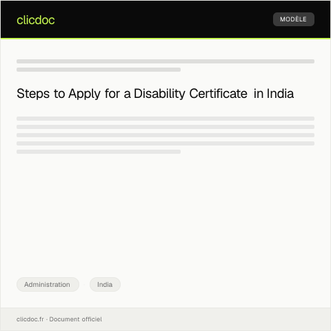 Document preview: Application for Issuance of Disability Certificate from Local Civil Hospital — Administration, India