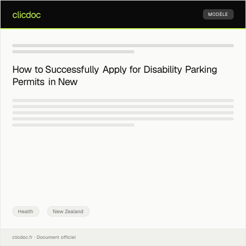 Document preview: Application for Disability Parking Permits (INZ 1650) - tono mō te raihana waka hauā — Health, New Zealand