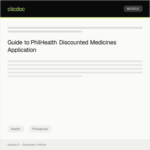 Document preview: Application for Discounted Medicines with PhilHealth — Health, Philippines