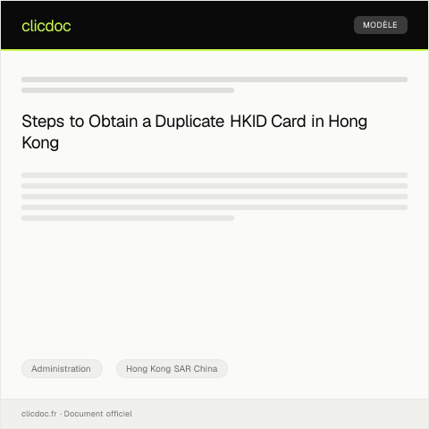 Document preview: Application for Duplicate HKID Card from Registration of Persons — Administration, Hong Kong SAR China