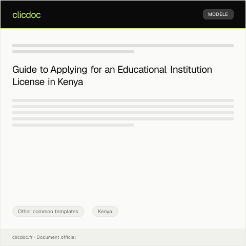 Document preview: Application for Educational Institution License from Ministry of Education — Other common templates, Kenya