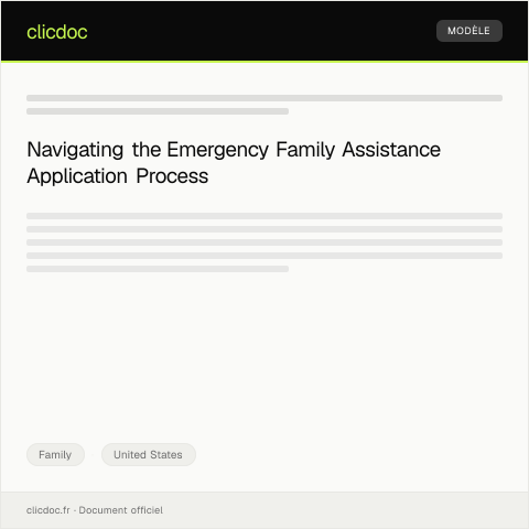 Document preview: Application for Emergency Family Assistance — Family, United States