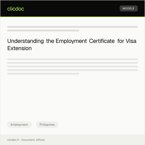 Document preview: Application for Employment Certificate for Visa Extension at BI — Employment, Philippines