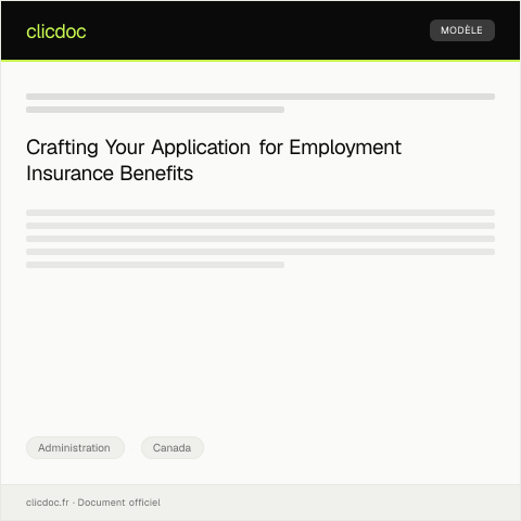 Document preview: Application for Employment Insurance (EI) Benefits / Demande d’assurance-emploi (AE) — Administration, Canada