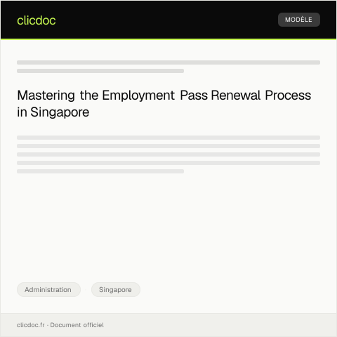 Document preview: Application for Employment Pass Renewal — Administration, Singapore