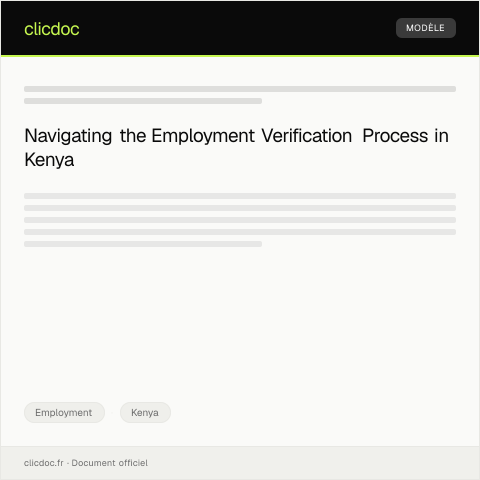 Document preview: Application for employment verification letter for National Employment Authority — Employment, Kenya