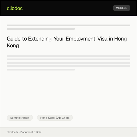 Document preview: Application for Employment Visa Extension in Hong Kong — Administration, Hong Kong SAR China