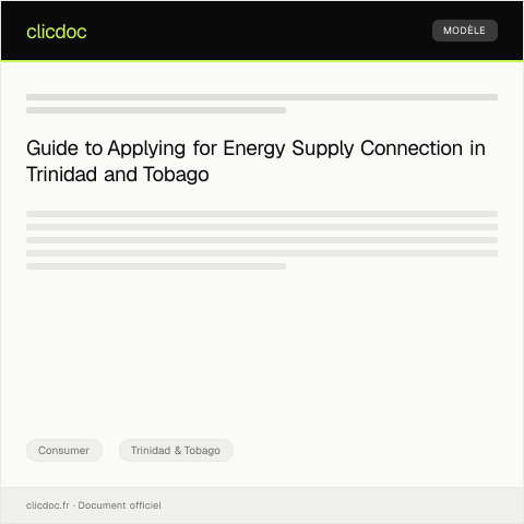 Document preview: Application for Energy Supply Connection — Consumer, Trinidad & Tobago