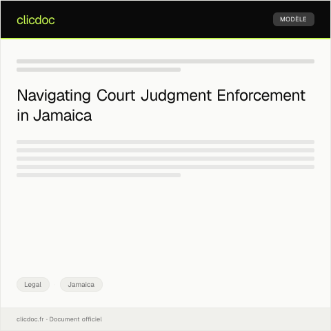 Document preview: Application for Enforcement of Court Judgment — Legal, Jamaica
