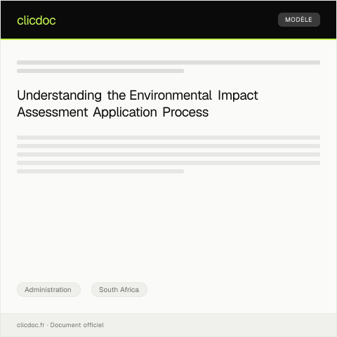 Document preview: Application for Environmental Impact Assessment — Administration, South Africa