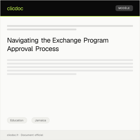 Document preview: Application for Exchange Program Approval — Education, Jamaica