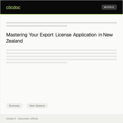 Document preview: Application for Export License from Ministry of Business, Innovation and Employment — Business, New Zealand