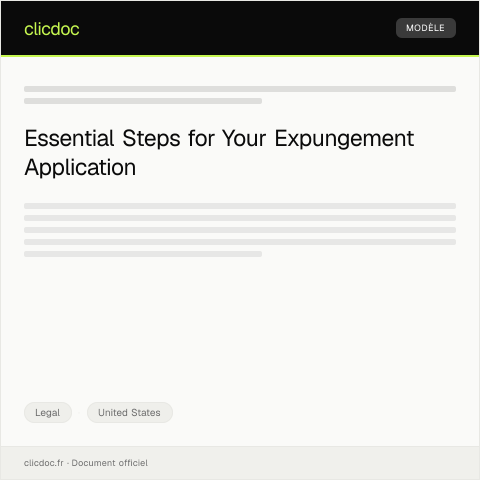 Document preview: Application for Expungement of Criminal Record — Legal, United States