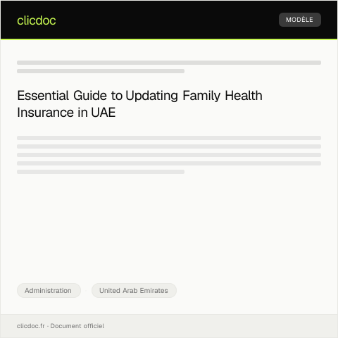 Document preview: Application for Family Health Insurance Coverage Update — Administration, United Arab Emirates
