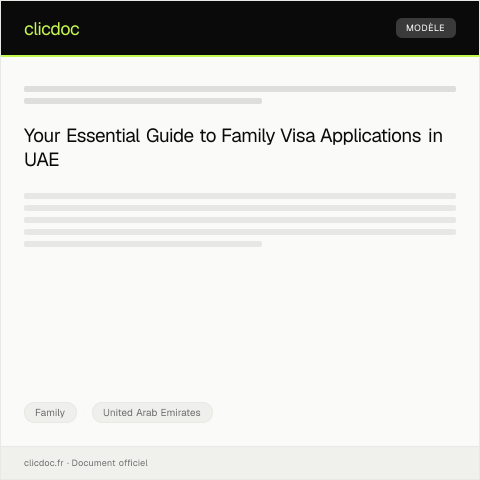 Document preview: Application for Family Visa — Family, United Arab Emirates