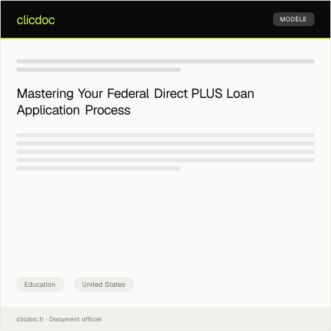 Document preview: Application for Federal Direct PLUS Loan — Education, United States