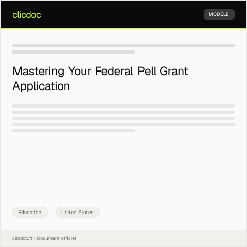 Document preview: Application for Federal Pell Grant — Education, United States