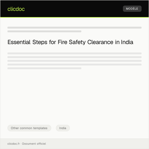 Document preview: Application for Fire Safety Clearance — Other common templates, India