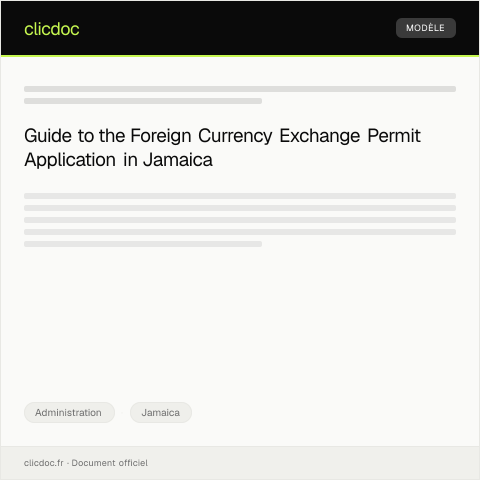 Document preview: Application for Foreign Currency Exchange Permit — Administration, Jamaica