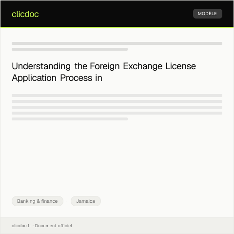 Document preview: Application for a Foreign Exchange License in Jamaica — Banking & finance, Jamaica