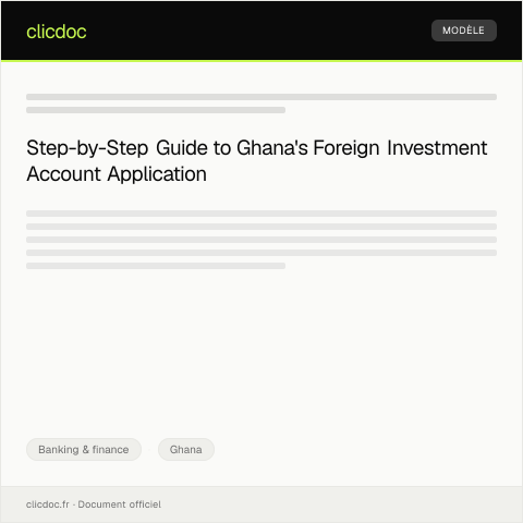Document preview: Application for Foreign Investment Account — Banking & finance, Ghana