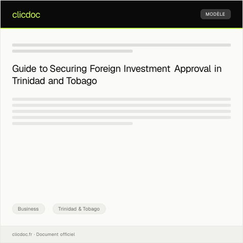 Document preview: Application for Foreign Investment Approval — Business, Trinidad & Tobago
