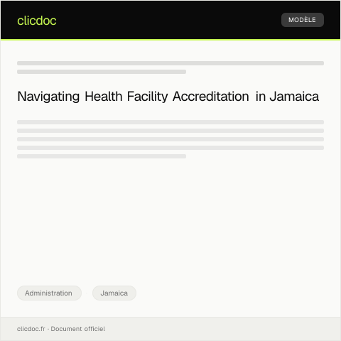 Document preview: Application for Health Facility Accreditation Certification — Administration, Jamaica