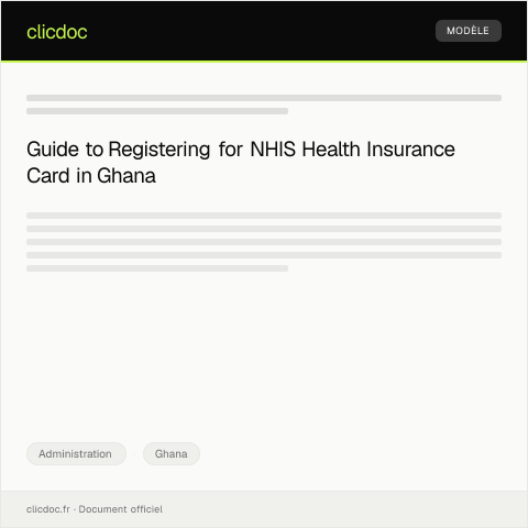 Document preview: Application for Health Insurance Card Registration with NHIS — Administration, Ghana