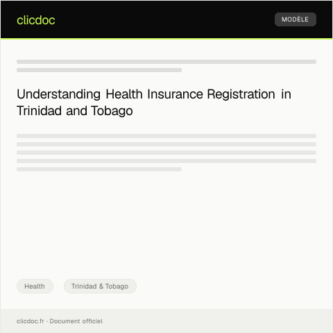 Document preview: Application for Health Insurance Registration — Health, Trinidad & Tobago