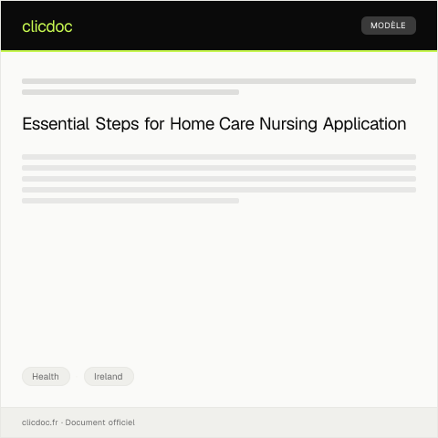 Document preview: Application for Home Care Nursing — Health, Ireland