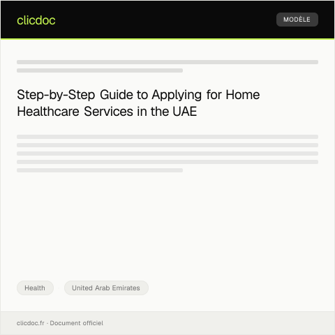 Document preview: Application for Home Healthcare Services — Health, United Arab Emirates
