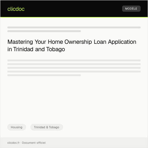 Document preview: Application for Home Ownership Loan (Housing Development Corporation TT) — Housing, Trinidad & Tobago