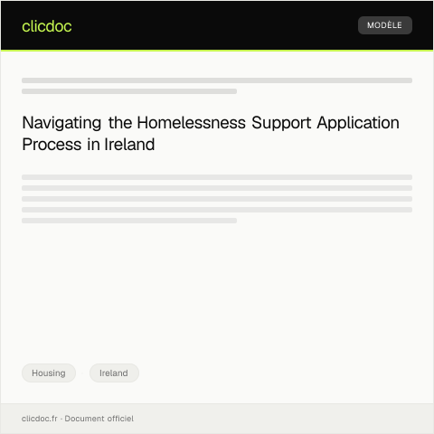 Document preview: Application for Homelessness Support Services — Housing, Ireland