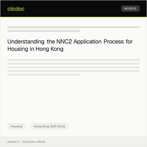 Document preview: Application for Housing Accommodation (NNC2)申請住宿 — Housing, Hong Kong SAR China